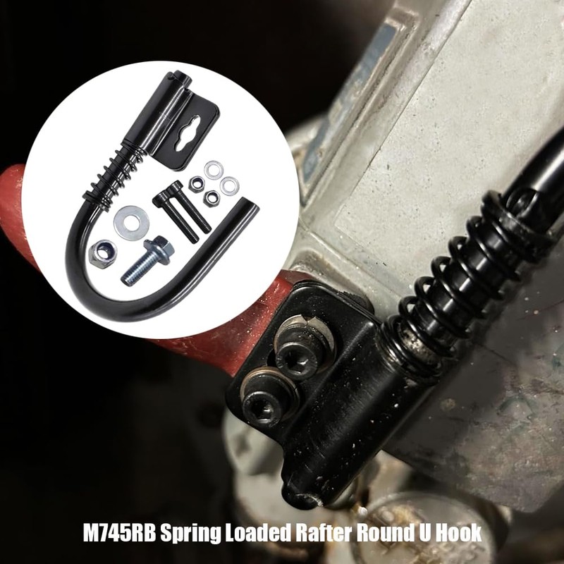1 Pack M745RB "U" Spring Loaded Rafter Round Retractable Hook,