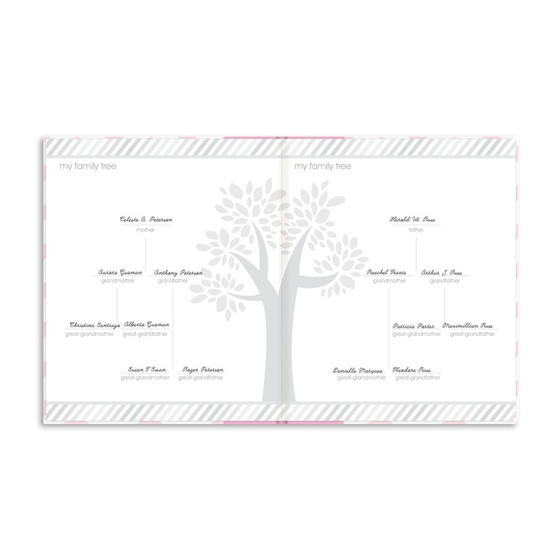 Pearhead P62202 Chevron Baby Book with Clean Touch Inkpad, Pink