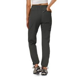 TBMPOY Women's Hiking Pants Water Resistant Lightweight Quick Dry Cargo Travel Fishing Work Camping Pant with 4 Pockets Dark Grey L