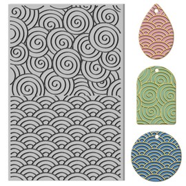 CHGCRAFT Waves Borders Lines Clay Texture Mat Clay Modeling Pattern Pad Texture Sheets for Polymer Clay Making Earrings Jewelry, 4x2.6inch