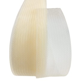 Abbaoww 50 Yards Stiff Horsehair Braid 3 Inch for Polyester Boning Sewing Wedding Dress Dance Gowns Shaping Trimming Accessories (Ivory)