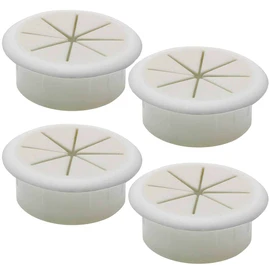 4PCS Flexible Desk Grommet, 50mm Desk Grommet Aperture, Data Cable Storage and Sorting Tools, Wire Cord Cable Grommets Hole Cover for Office PC Desk Cable Cord Organizer (White)