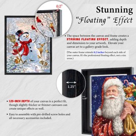 ART Canvas Floater Frame Fits 1”–1.25”Deep Gallery-Wrapped Canvas, Wood-Look Floater Frames for Finished Stretched Canvas Prints, Wall Oil Paintings Artwork for Home Bedroom (Back, 10" x 16")