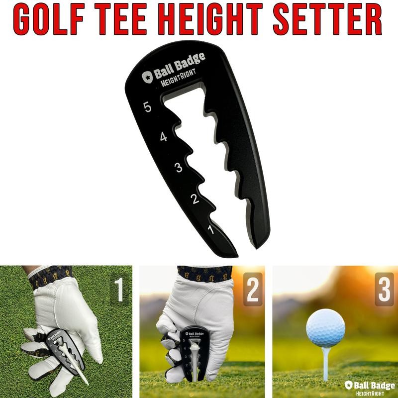 Ball Badge HeightRight Adjustable Golf Tee Height Tool – Precision