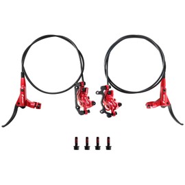 Z00M HB876 4-Pistons Hydraulic Disc Brake Set, MTB Hydraulic Brakes Left Front 850mm Right Rear 1450mm Bicycle Hydraulic Brake Kit for eBike, Mountain Bike, Road Bike, Fat Bike(Pre-Bled)