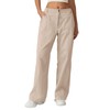 QISNEN Womens Cotton Cargo Pants High Elastic Waist Wide Leg