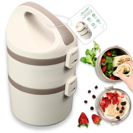 FRADABOX® Bento Lunchbox „Blair“, 2 Etagen, Premium Edelstahl Thermo Dose mit Fächern, Meal Prep Bento Box, Brot Joghurt und Salat, Brotdose groß für Erwachsene, spülmaschinenfest und auslaufsicher