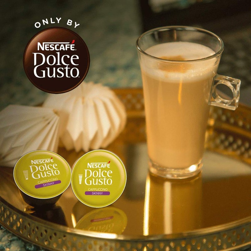 Nescafe Dolce Gusto Pods, Skinny Cappuccino, 16 capsules, Pack of