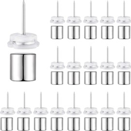 Outus 20 Sets Magnetic Push Pin Magnet Thumb Tack Poster Hanger Thumb Tacks for Wall School Supplies Classroom Decoration Bulletin Boards (Silver)