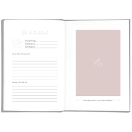 LEAF & GOLD® Elegant Baby Album for the First Year I Baby Gift for Birth for Boy or Girl I Baby Book with Gold Foil Embossing