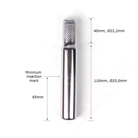 OldNewBikes Seatpost in chromed steel, diameter 25.0mm, length 150mm, for classic bicycle