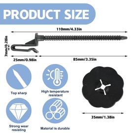 100Pcs Solar Panel Guard Clips Wire Mesh Clips, Nylon Wire Fence Fasteners Animal Guard Roll Kit for Solar Panel Bird Wire Pigeon Fence, Stop Pigeon Bird Access