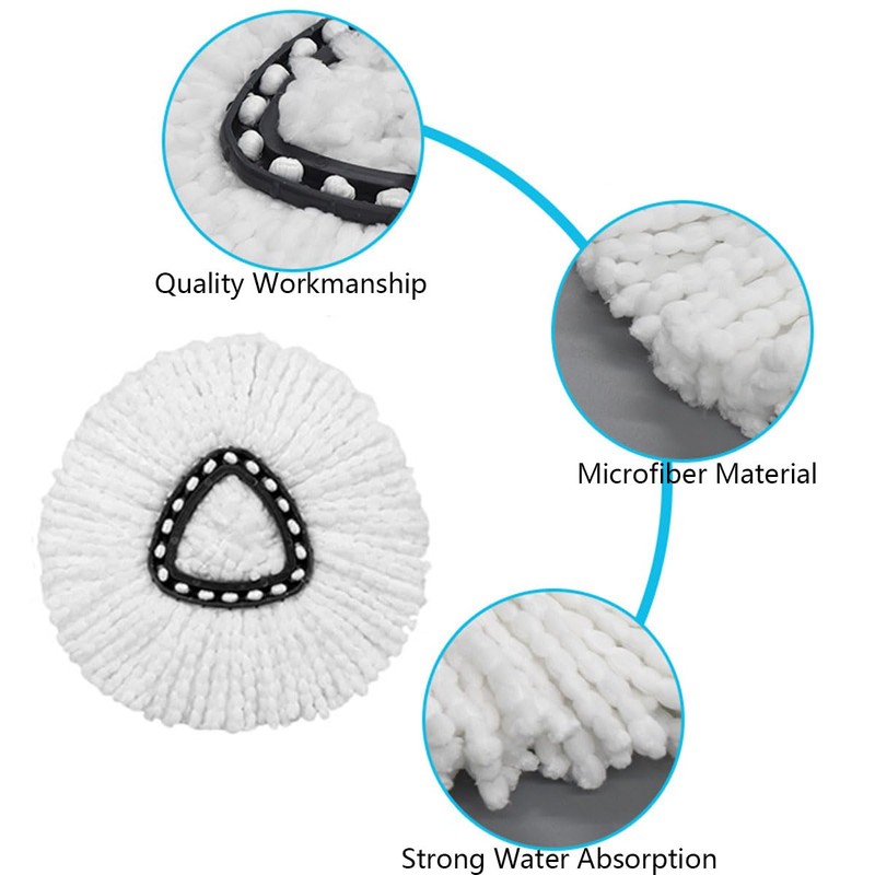 6-Pack Reusable Microfiber Mop Head Replacements for Vileda 2-in-1 Turbo