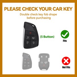 Nomiyo Metal Heavy-Duty Key Fob Cover, Compatible with GMC Yukon Denali Sierra 2021-2025~, Fit for Chevy Silverado Suburban Tahoe Buick, Zinc Alloy Key Case Protector (5 Button, Brown)