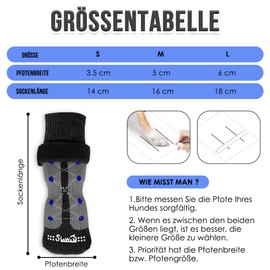 SlowTon 2 Pairs of Indoor Non-Slip Socks for Dogs, Soft Adjustable Paw Protection with Velcro Fastening for Indoor Hardwood Floors, Dog Socks for Small, Medium, Large Dogs (Black, S)