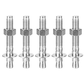DTGN 3/8" x 3" Wedge Anchors - 5Pack - Good for Cement and Concrete Wall - 304 Stainless Steel Zinc Plated Screw Bolt Nut Expansion Tube Fasteners