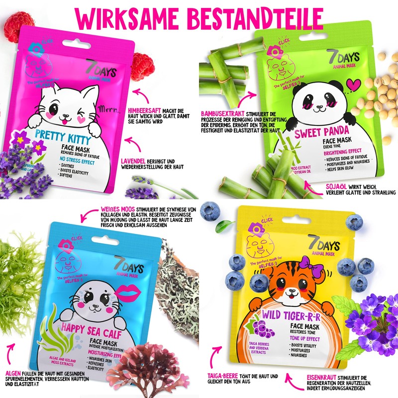7Days Face Masks Skin Care Gift Set - Leaf Mask