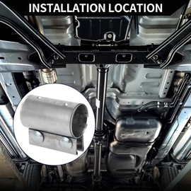 Hihaha Exhaust Pipe Clamp/Exhaust Muffler Tube Joint for Car Truck/Durable Stainless Steel 1.77" 87mm / 1 Pc Silver Tone