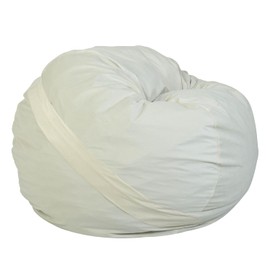 YuppieLife Large Foam Filled Bean Bag Chairs for Kids Teenagers Adults Living Room Gaming Relaxing 4F Machine Washable Lazy Sofa（Ivory