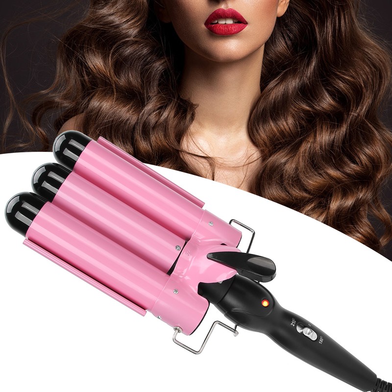 3 Barrel Curling Iron Wand Adjustable Hair Curler Waver Crimper