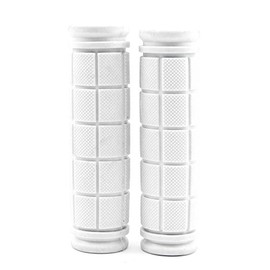Peakpet 1 Pair Bicycle Handlebar Grips Non-Slip Soft Rubber Comfortable Shockproof Grips for Bicycle Mountain Bike Road Bike, white