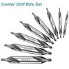 Saipor 8Pcs HSS Center Drill Bits Set 60-Degree Angle Combined