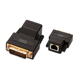 DIGITUS DVI Extender - Set (Sender/Empfänger) - bis zu 70 m Reichweite - UTP Patchkabel (Cat 5e/6) - Auflösung bis zu 1920x1200 Pixeln - schwarz