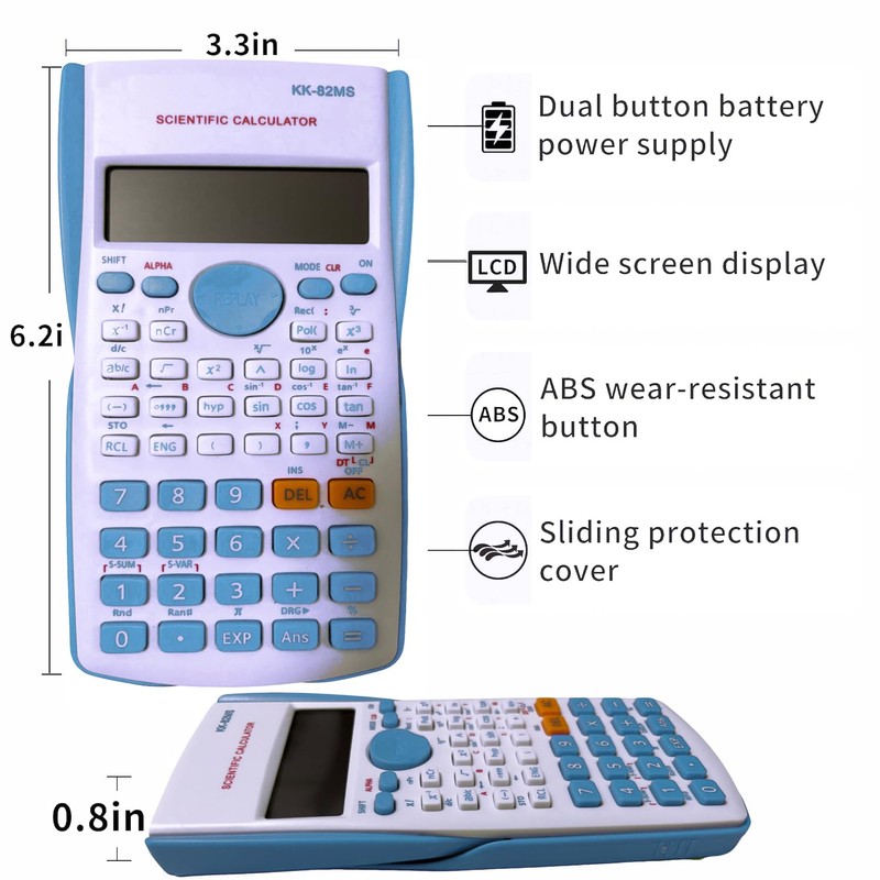 Scientific Calculators Protractor and Compass - 240 Functions 2 Line