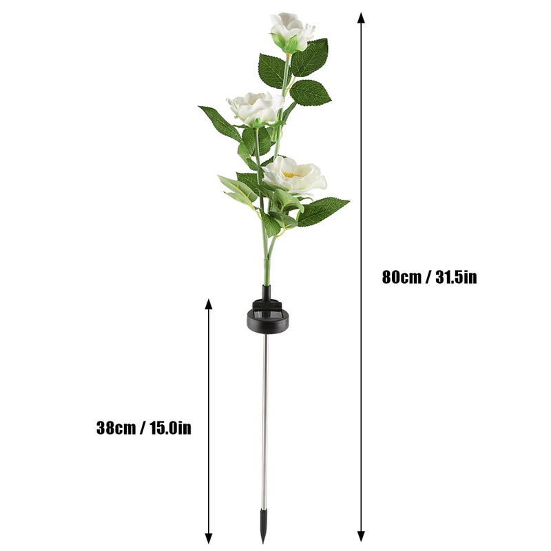 Solar Power LED Camellia Flower Light for Outdoor Yard Garden