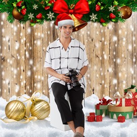2.1 * 1.5m/ 7 * 5ft Christmas Backdrop Photography Background Portrait Photography Backdrops Photo Studio Props for Christmas Decoration Baby Children Portrait Photos Party