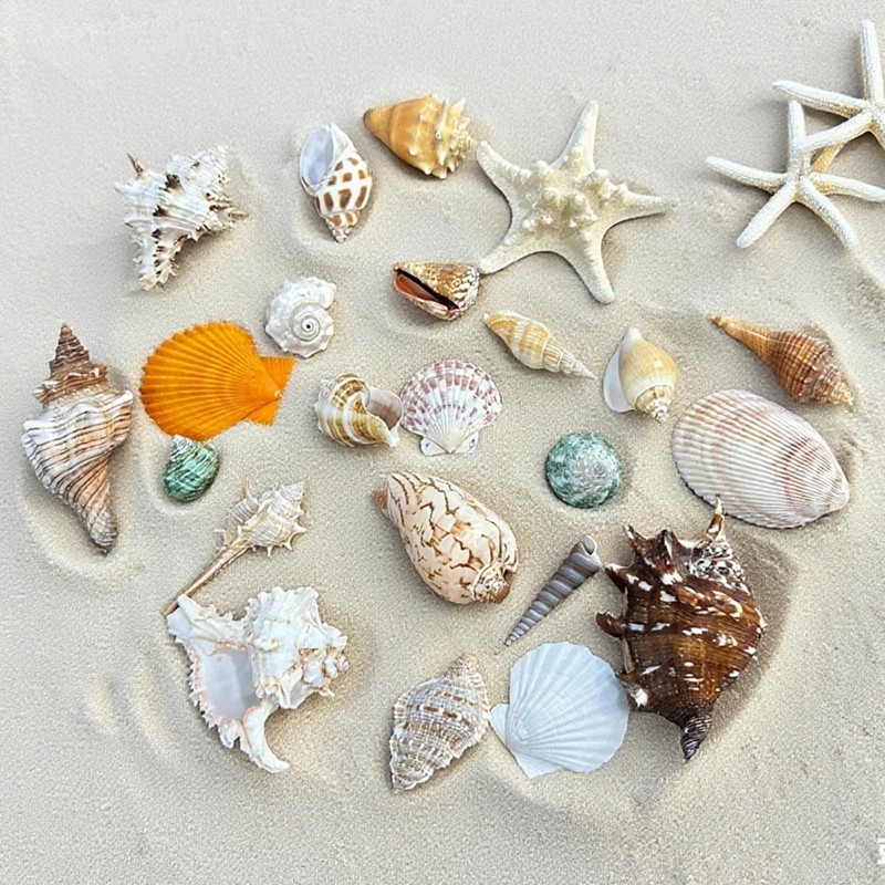 VESDORAIX 24 Kinds of Large Natural Seashells,1.2''-4.8'' 24PCS Large Seashells