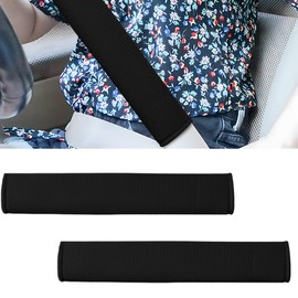 DUSCOKE 2PCS Car Seat Belt Pads Cover - Soft Mesh Breathable Seatbelt Covers Protect Your Neck and Shoulder - Universal Comfort Harness Cushion Auto Seatbelt Shoulder Strap Protector Pads (Black)