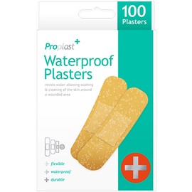 100 x Waterproof Plasters Flexible Durable Breathable Professional Assorted Sizes Beige UK Free P&P