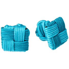 Dress Code 101 CF-GUMSQUARE Men's Cufflinks, Elastic Cuffs, Square, Business, Wedding, S77 Viridian Blue