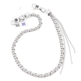 [UNIQSUM] Small Ball Tassel Round Coil Wallet Chain Biker Punk Keychain SJ57, Silver