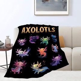 Axolotl Blanket, Axolot Throw Blanket, Axolotls Gifts, Salamander Blankets, Fleece Flannel Plush for Women Men Boys Girls Lovers Adults Soft Bedding for Sofa Bed Office Home Decor 40"X50"