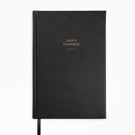 Dayla Studio Daily Planner - Planner With Productivity, To-Do lists, Hourly Schedule, Notes & Self-Care - Hardcover 8.75" x 5.75" - Premium 100 GSM Paper (Sable Black)