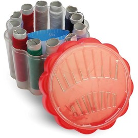 PARENCE.- Scatola da Cucito con Fili Colorati – Set di 12 Bobine + Aghi | Kit da Cucito Compatto e Portatile | Filo per cucire multiuso per riparazioni, bricolage, principianti e viaggi