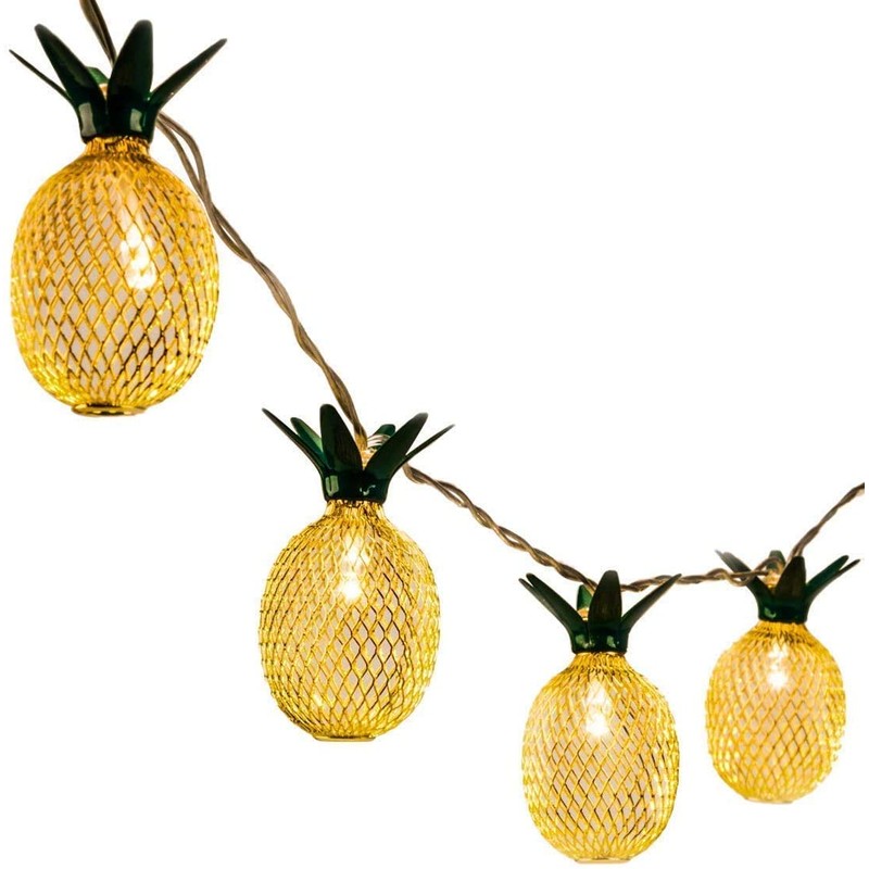 Solar Power Hand Craft Pineapple Lantern String Lights