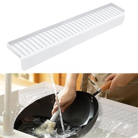 4"X30" Extra Long Sink Edge Protectors for Kitchen Single and Double Sink,Kitchen Sinks Splash Guard Can be Cut and Diy,Silicone Edge Protector Sinks With 5° Tilt (WHITE, 30IN)