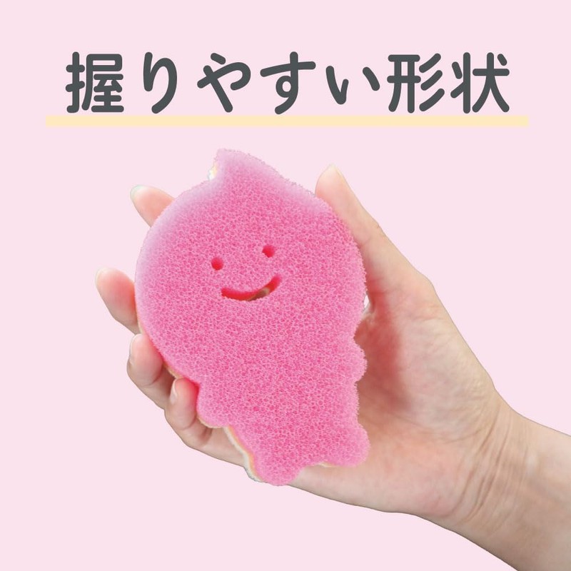 Kikron Kitchen Sponge, Soft Type, Pink, 1 Piece, Generous Foam,