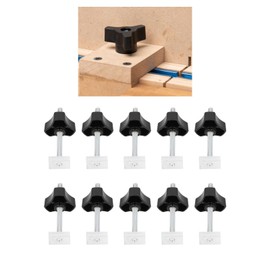 T Track Knob Kit, Stainless Steel Clamping Clamps Set, 8mm Threads, Bolt, Slider and Washers, T Track Accessories for T Track Systems, Woodworking