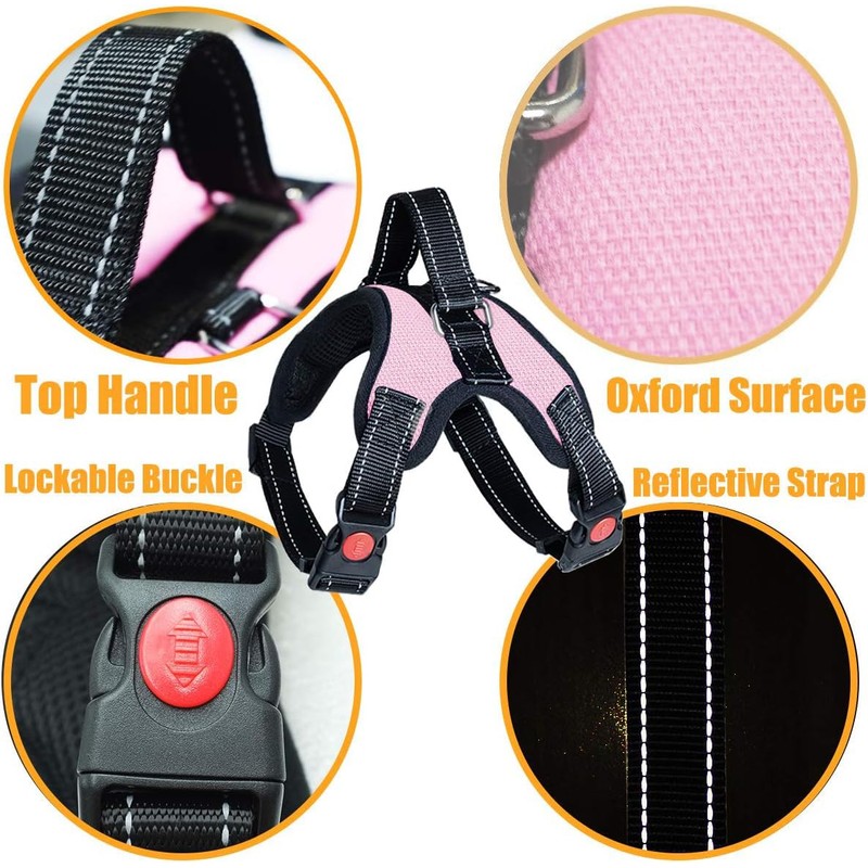 Musonic No Pull Dog Harness, Breathable Adjustable Comfort, Free Leash
