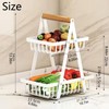 SRTFINE 2 Tier Countertop Fruit Basket with Wood Handle, Kitchen