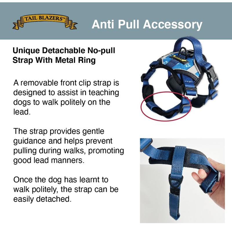 Tail Blazers Adjustable Dog Harness – No Pull, Breathable Padded