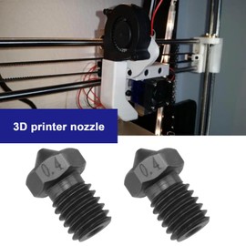 EMSea 2pcs 3D Printer Nozzle Hardened Steel Nozzle 0.4mm High Temperature Nozzle Compatible with V6 Hotend Compatible with Prusa i3 MK3 MK3S