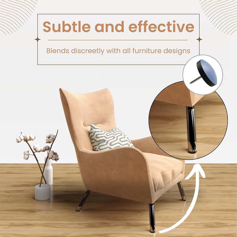 24 Teflon Chair Glides Round Furniture Glides Studded Chair Glides
