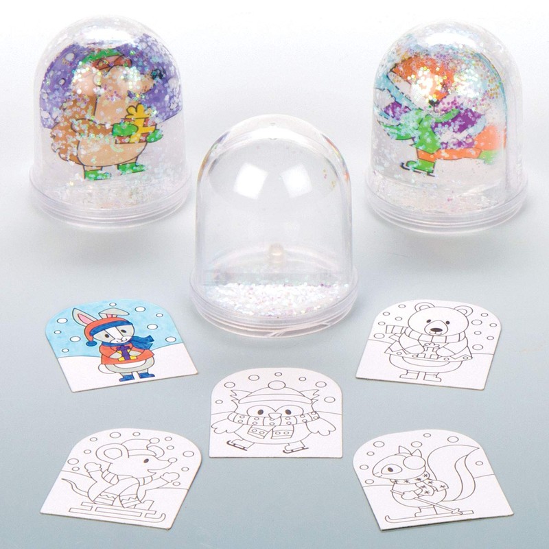 Baker Ross AV449 Winter Waldtiere Schneekugel Bastelset - 4er Pack,