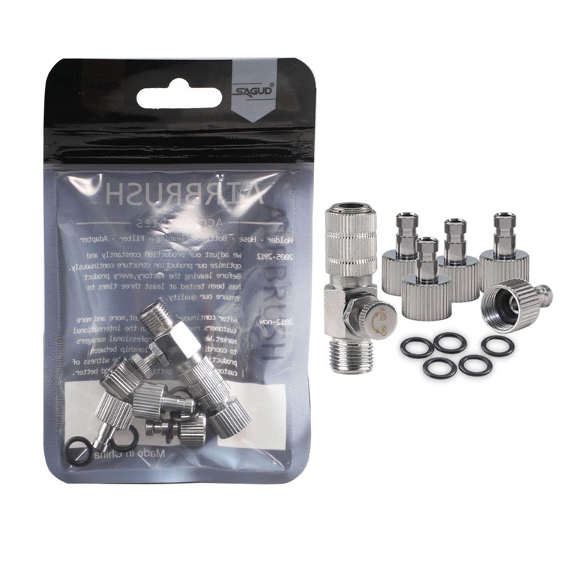 SAGUD Airbrush Quick Release Disconnect Coupler Adapter Kit with Adjustment