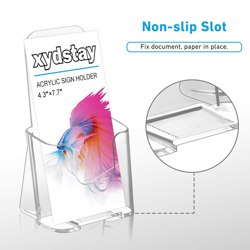 xydstay Acrylic Brochure Holder 6 Pack 4x9 Inch